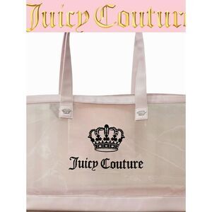 Juicy Couture Mesh Velour Crown Logo Tote Bag w/Swimsuit Bag